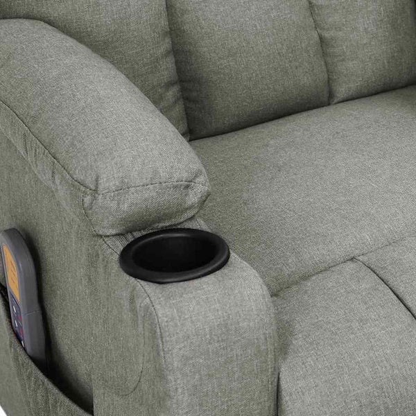 Massagesessel Elektrisch Hellgrau Stoff