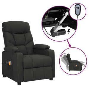 vidaXL Fauteuil de massage électrique Noir Tissu