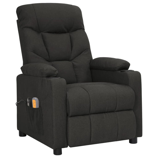 vidaXL Fauteuil de massage électrique Noir Tissu