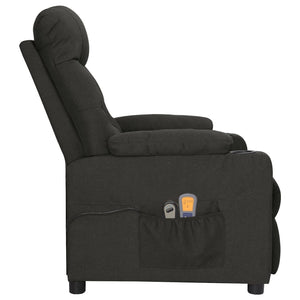 vidaXL Fauteuil de massage électrique Noir Tissu