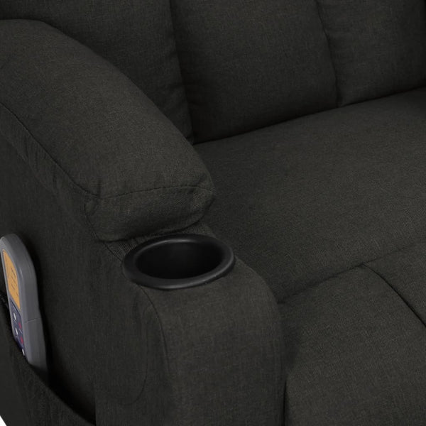vidaXL Fauteuil de massage électrique Noir Tissu