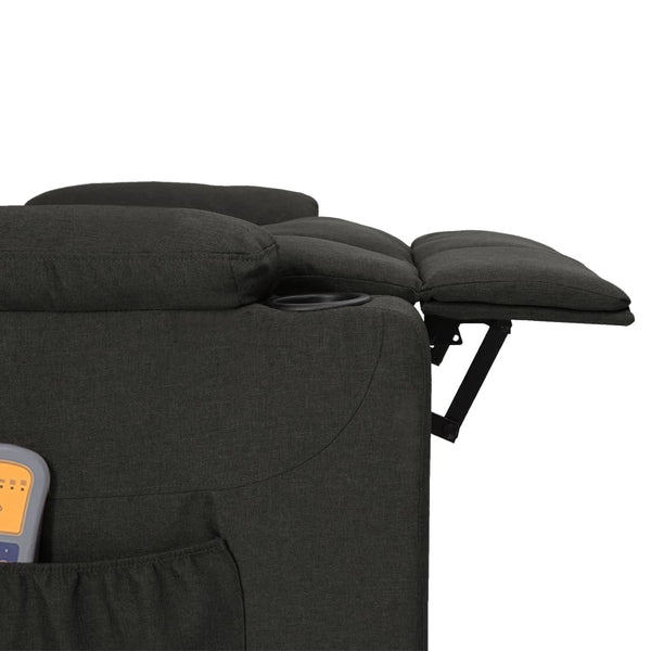 vidaXL Fauteuil de massage électrique Noir Tissu