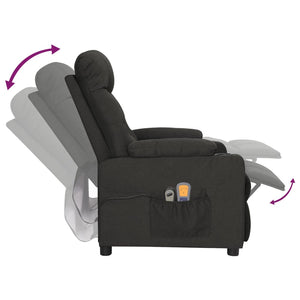 vidaXL Fauteuil de massage électrique Noir Tissu