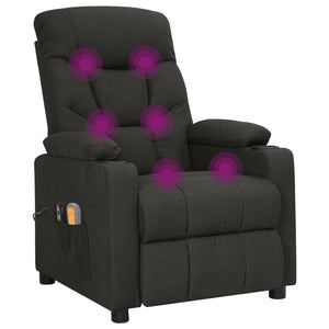 vidaXL Fauteuil de massage électrique Noir Tissu