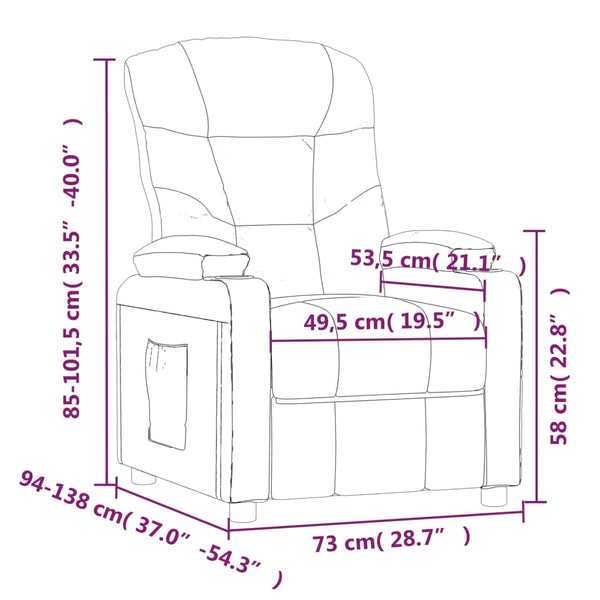 Massagesessel Elektrisch Dunkelbraun Stoff