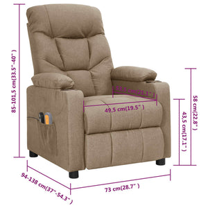 Massagesessel Elektrisch Taupe Stoff