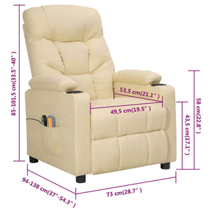 Massagesessel Elektrisch Creme Stoff