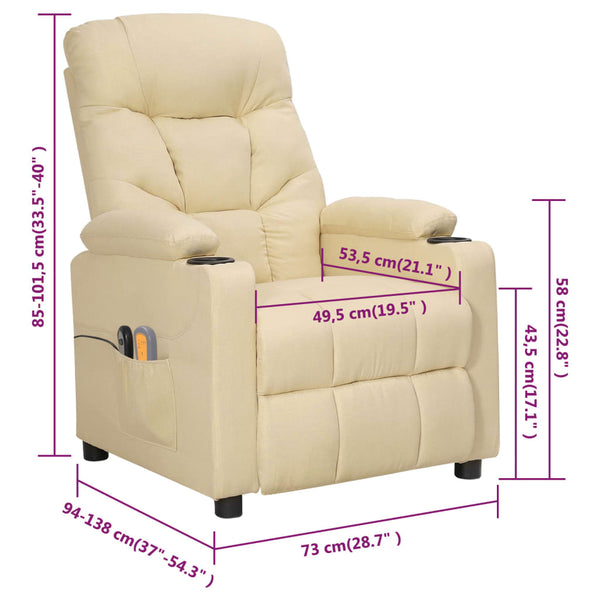 Massagesessel Elektrisch Creme Stoff