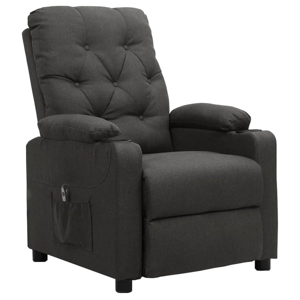 vidaXL Fauteuil relax électrique en tissu gris foncé