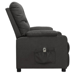 vidaXL Fauteuil relax électrique en tissu gris foncé