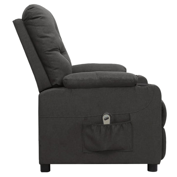 vidaXL Fauteuil relax électrique en tissu gris foncé
