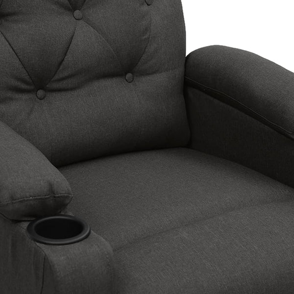 vidaXL Fauteuil relax électrique en tissu gris foncé