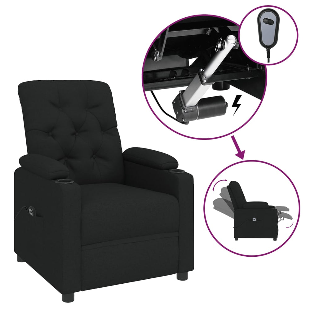 Relaxsessel Elektrisch Schwarz Stoff