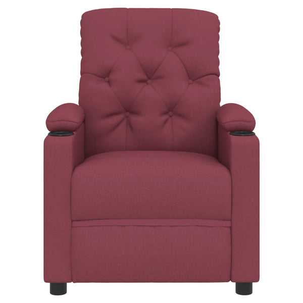 Relaxsessel Elektrisch Weinrot Stoff