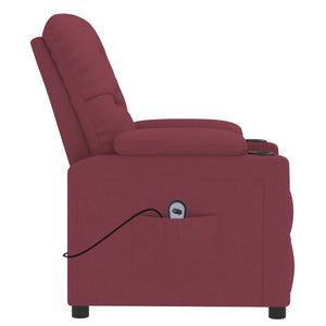 Relaxsessel Elektrisch Weinrot Stoff