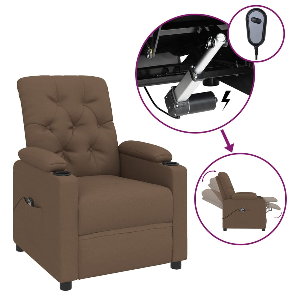Relaxsessel Elektrisch Braun Stoff