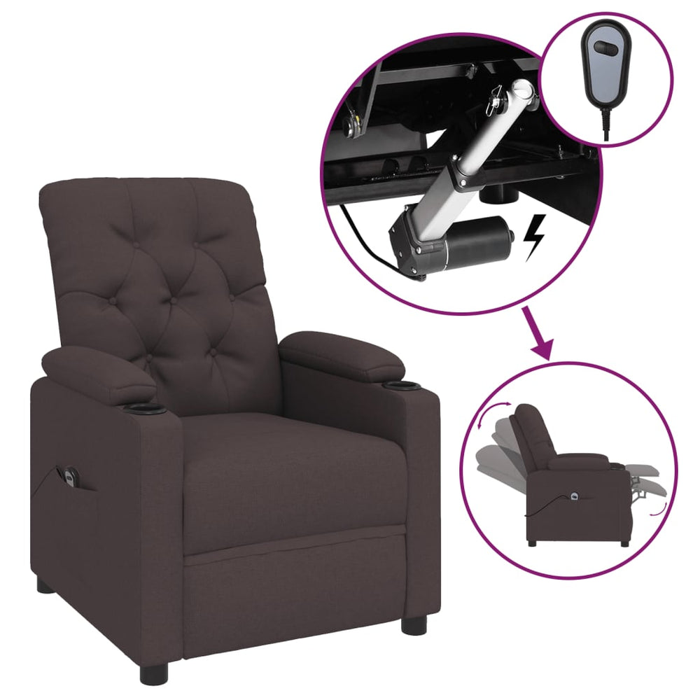 Relaxsessel Elektrisch Dunkelbraun Stoff