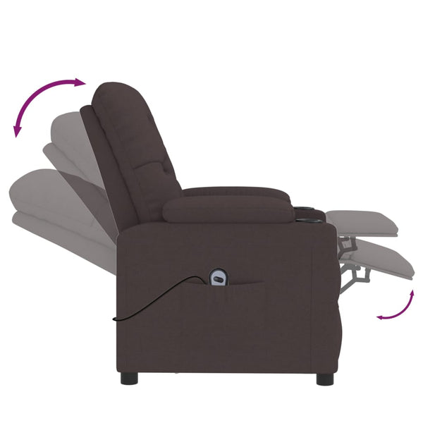 Relaxsessel Elektrisch Dunkelbraun Stoff