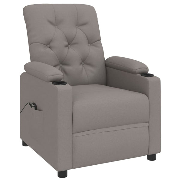 vidaXL Fauteuil relax électrique tissu taupe