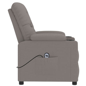 vidaXL Fauteuil relax électrique tissu taupe