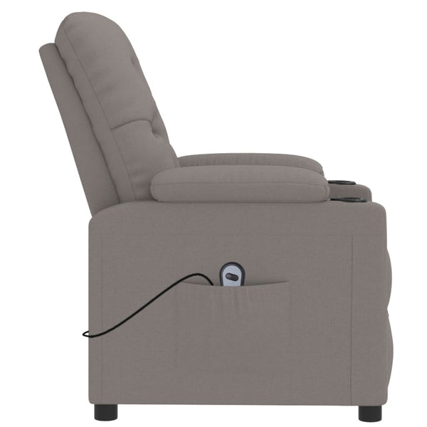 vidaXL Fauteuil relax électrique tissu taupe
