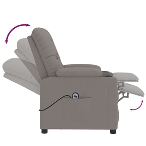 vidaXL Fauteuil relax électrique tissu taupe