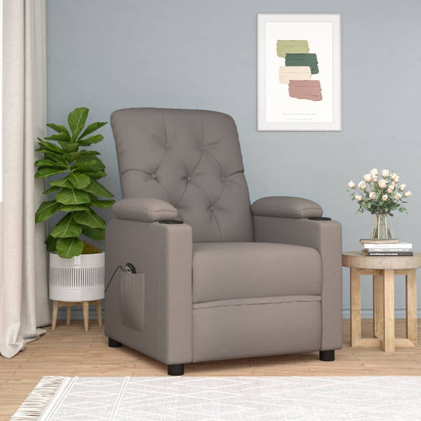 vidaXL Fauteuil relax électrique tissu taupe