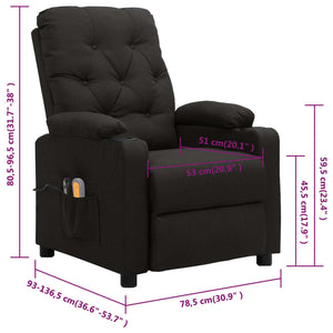Massagesessel Elektrisch Schwarz Stoff