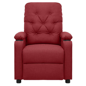 vidaXL Fauteuil de massage électrique en tissu rouge bordeaux