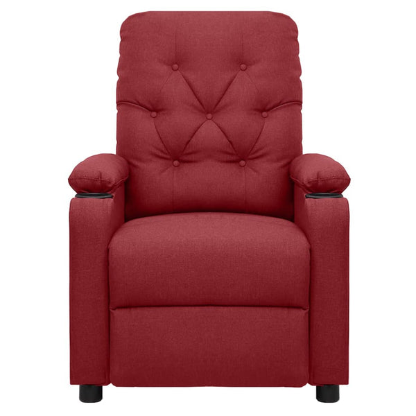 vidaXL Fauteuil de massage électrique en tissu rouge bordeaux