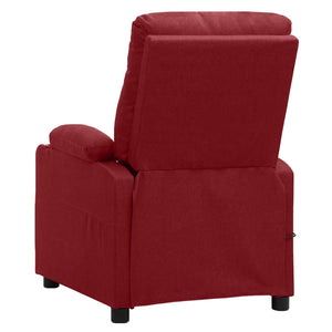 vidaXL Fauteuil de massage électrique en tissu rouge bordeaux