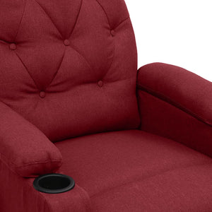 vidaXL Fauteuil de massage électrique en tissu rouge bordeaux