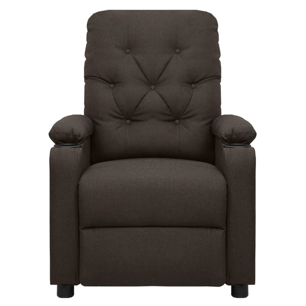 Massagesessel Elektrisch Dunkelbraun Stoff