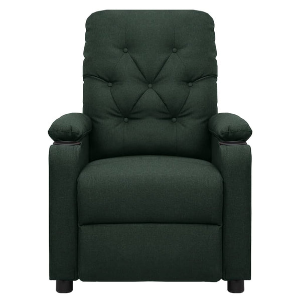 vidaXL Fauteuil de massage électrique Vert foncé Tissu