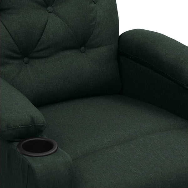 vidaXL Fauteuil de massage électrique Vert foncé Tissu
