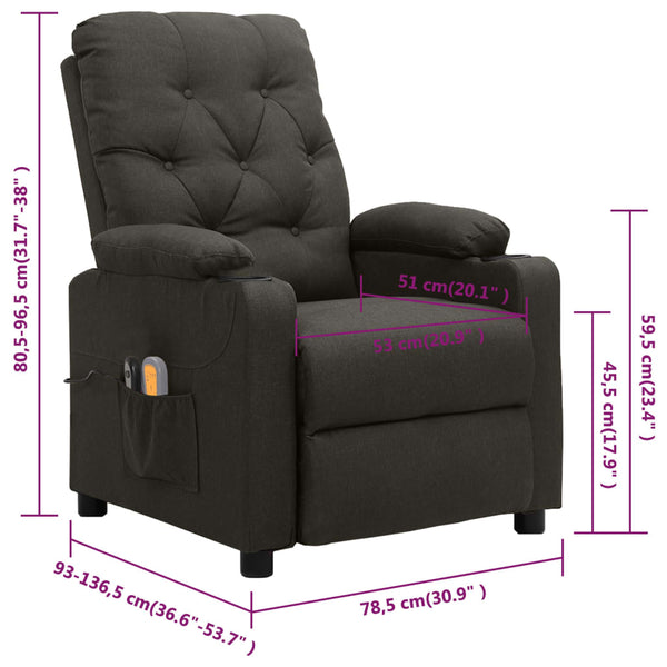 Massagesessel Elektrisch Taupe Stoff