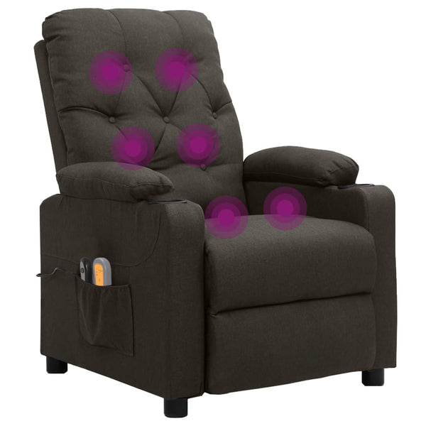 Massagesessel Elektrisch Taupe Stoff