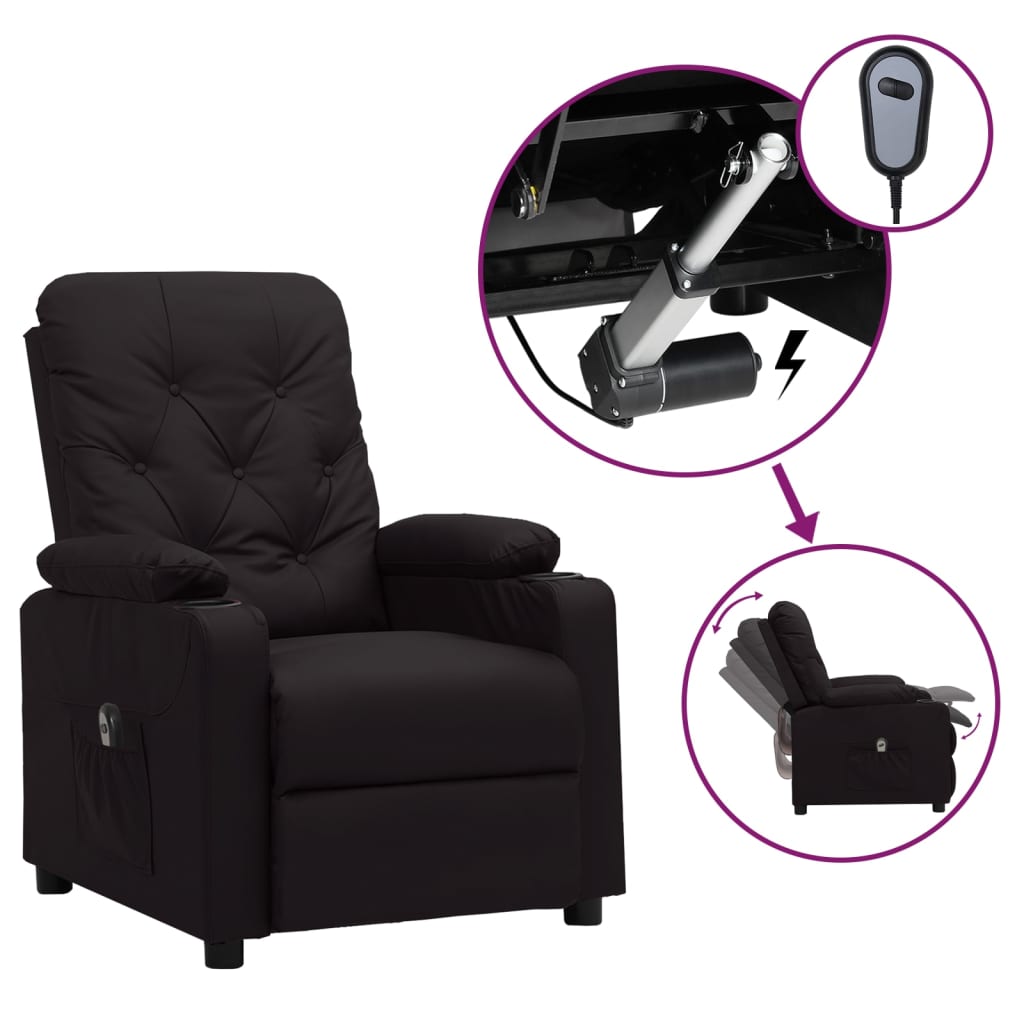 Relaxsessel Elektrisch Schwarz Kunstleder