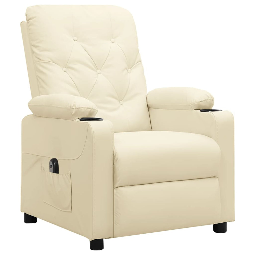 Relaxsessel Elektrisch Creme Kunstleder