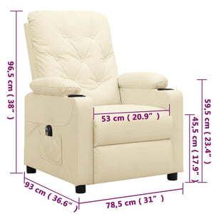 Relaxsessel Elektrisch Creme Kunstleder