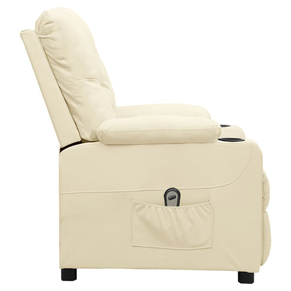 Relaxsessel Elektrisch Creme Kunstleder