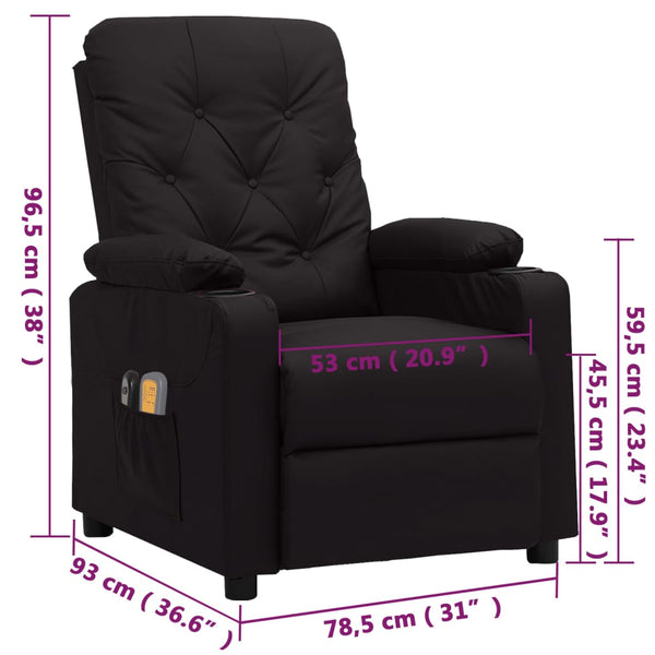 Massagesessel Elektrisch Schwarz Kunstleder