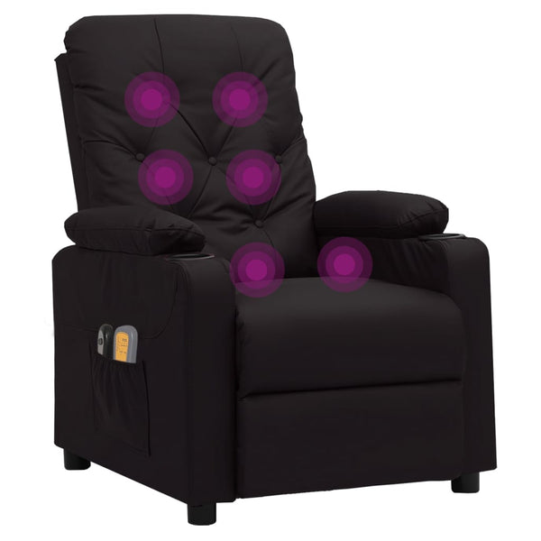 Massagesessel Elektrisch Schwarz Kunstleder