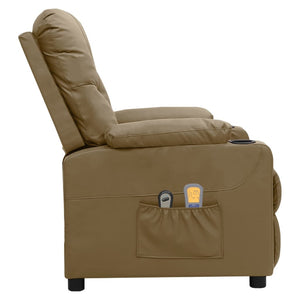 Massagesessel Elektrisch Cappuccino-Braun Kunstleder