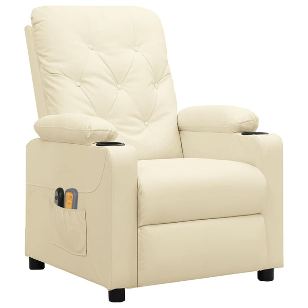 Massagesessel Elektrisch Creme Kunstleder