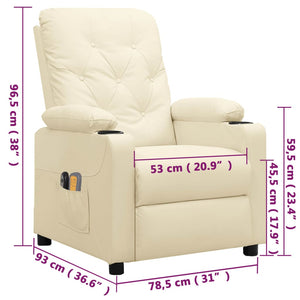 Massagesessel Elektrisch Creme Kunstleder