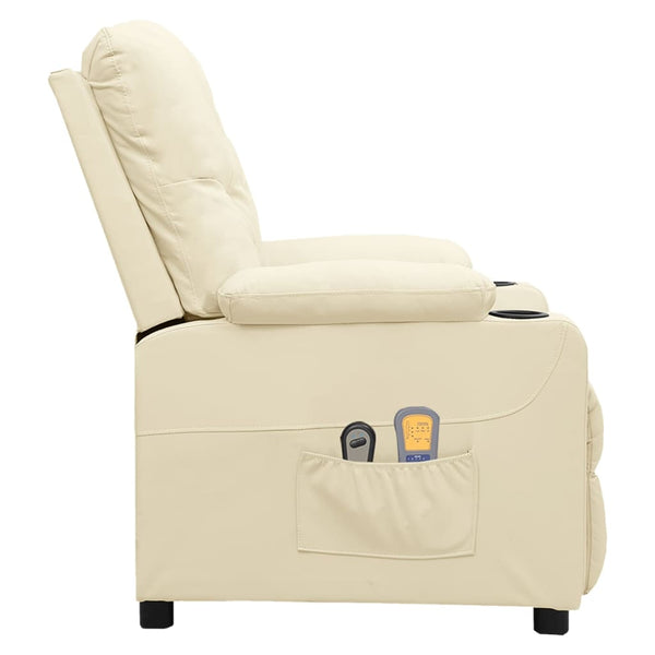 Massagesessel Elektrisch Creme Kunstleder