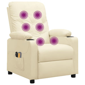 Massagesessel Elektrisch Creme Kunstleder