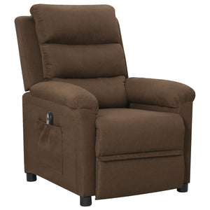vidaXL Fauteuil relax électrique Marron Tissu