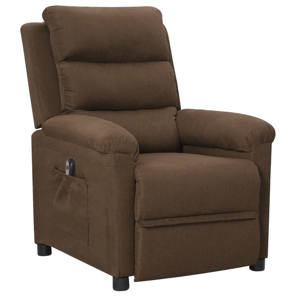 vidaXL Fauteuil relax électrique Marron Tissu